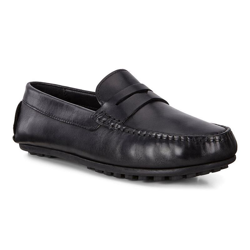 Kids Ecco Hybrid Moc - Slip-Ons Black - India VAXEYF580